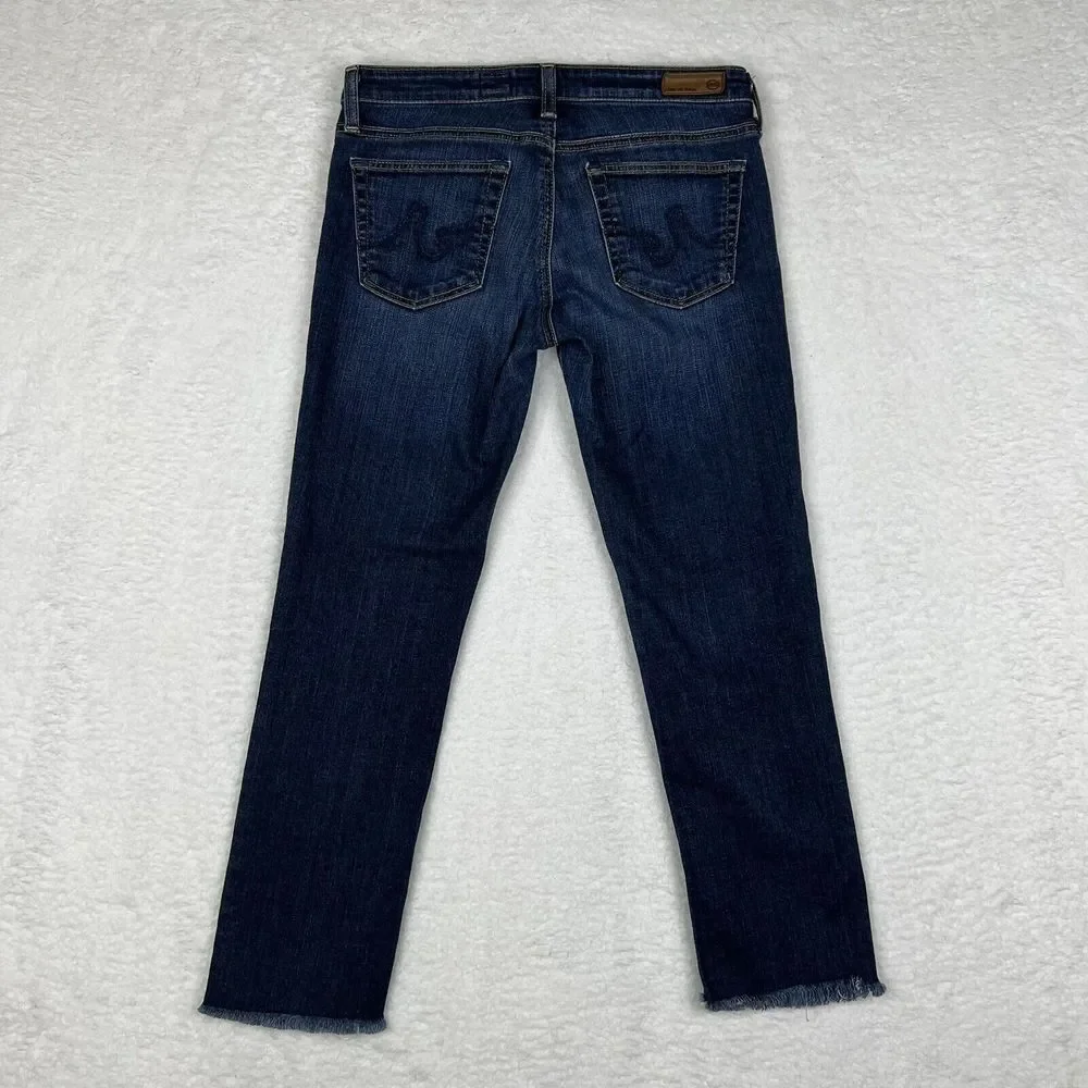 Adriano Goldschmied Jeans Womens 27R Blue Wash Stevie Slim Straight Fray Hem USA